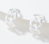 UltraFine Silver Polished Curb Link Earrings